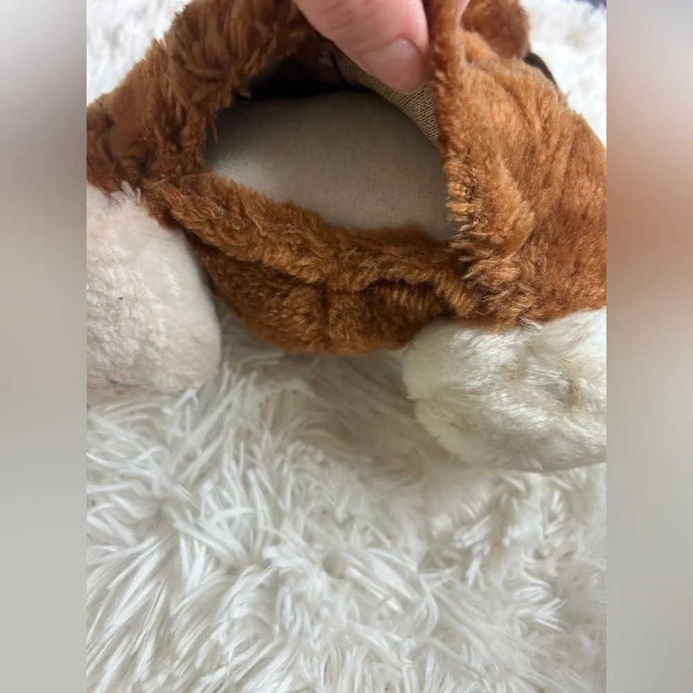 Russ Brown and Cream Plush Baxter Puppy Dog Stuffed Animal Puppet Vintage